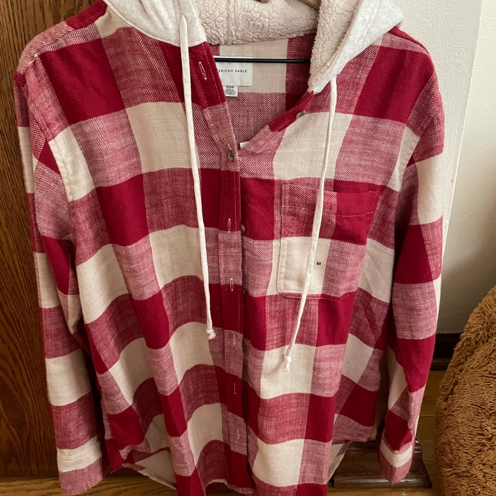 NEW american eagle flannel with hood